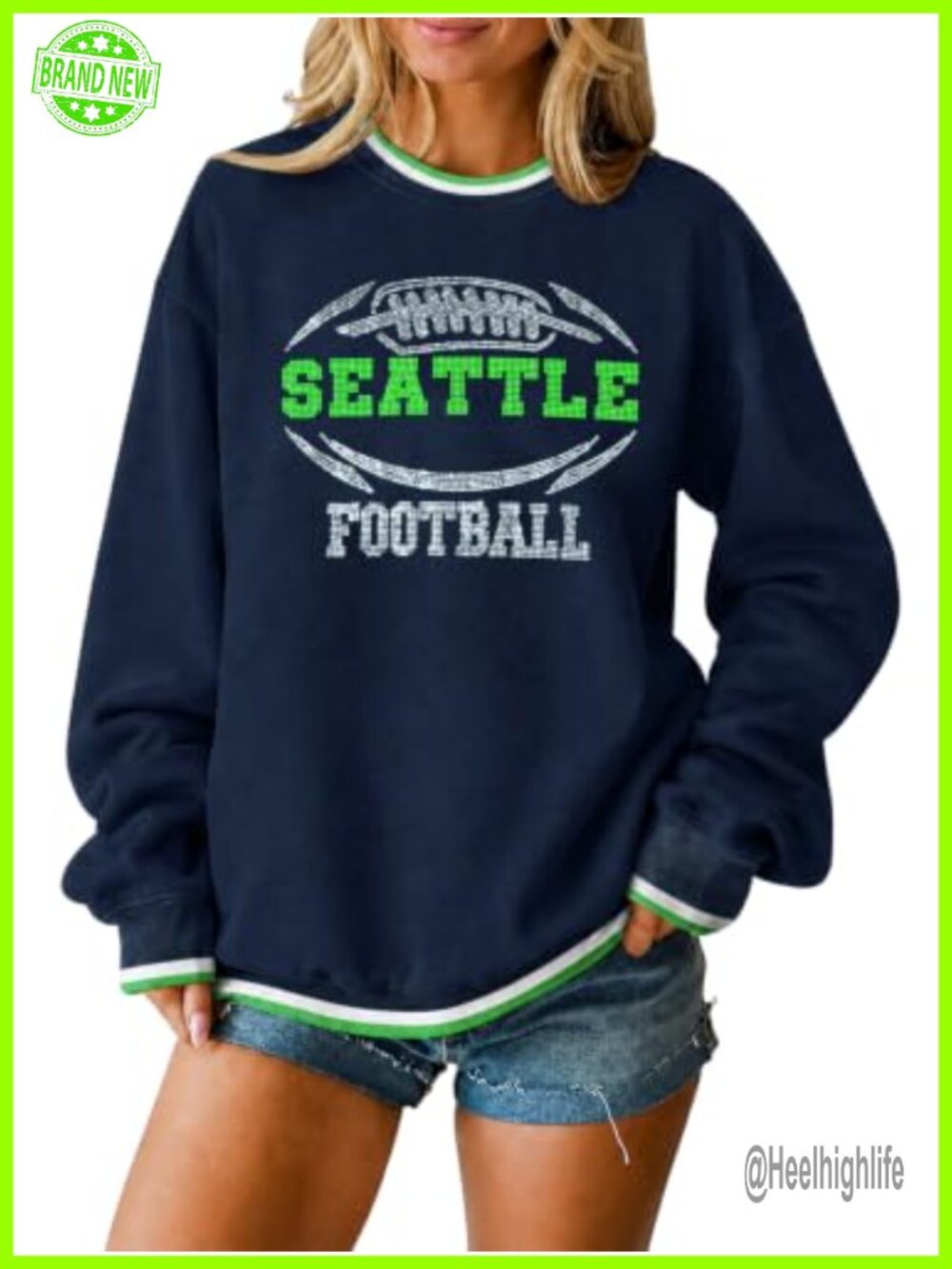 Football Sweatshirt Women Game Day Pullover Letter Graphic Long Sleeve